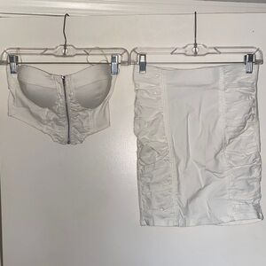White Two Piece Skirt Set